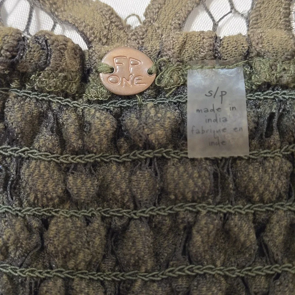 Free People Adella Slip Dress Crochet Lace Bodice Adjustable Straps Size Small - Picture 5 of 7